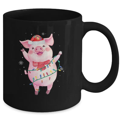 Santa Pig Christmas Lights Pig Lover Christmas Gift Mug Coffee Mug | Teecentury.com