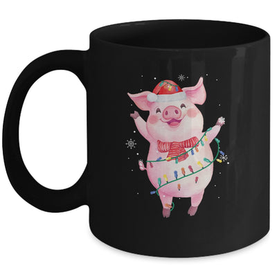 Santa Pig Christmas Lights Pig Lover Christmas Gift Mug Coffee Mug | Teecentury.com