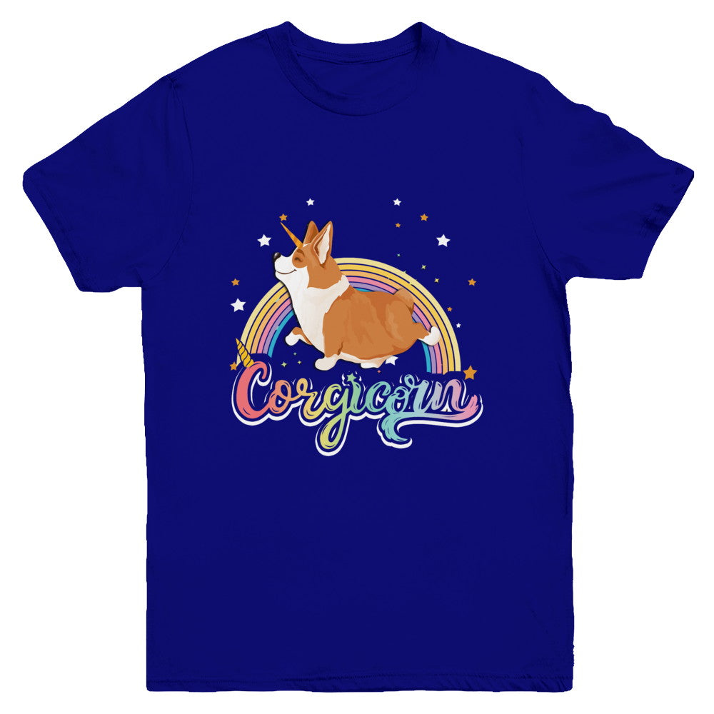 Corgicorn Corgi Unicorn Kids Space Galaxy Rainbow Youth Youth Shirt | Teecentury.com