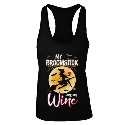 Funny Halloween My Broomstick Runs On Wine Witch T-Shirt & Tank Top | Teecentury.com