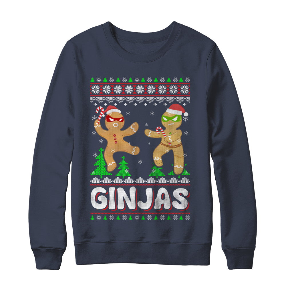 Ginjas Gingerbread Ninjas Funny Ugly Christmas Sweater T-Shirt & Sweatshirt | Teecentury.com