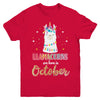 Llama Unicorn Llamacorns Born In October Birthday Gift Youth Youth Shirt | Teecentury.com