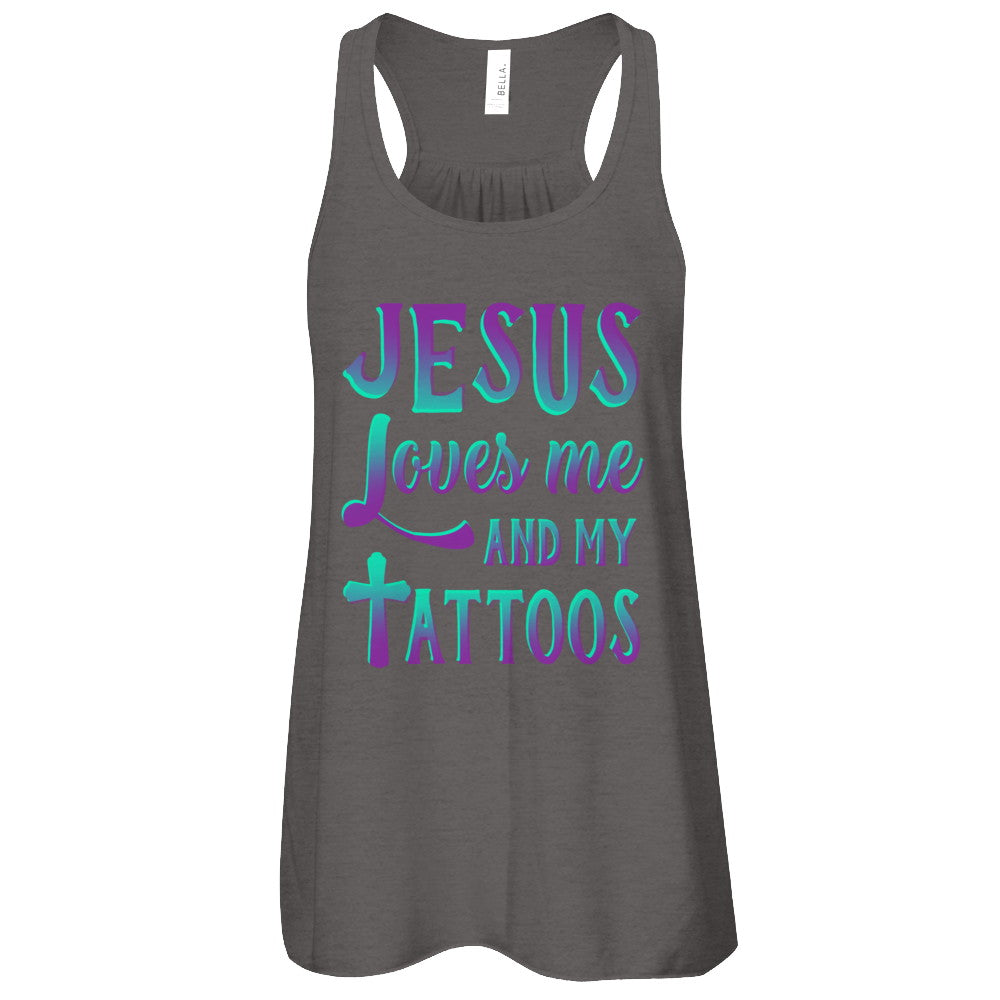Jesus Just Love Me And My Tattoos Christian T-Shirt & Tank Top | Teecentury.com