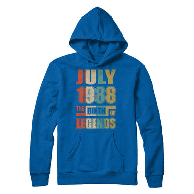 Vintage Retro July 1988 Birth Of Legends 34th Birthday T-Shirt & Hoodie | Teecentury.com