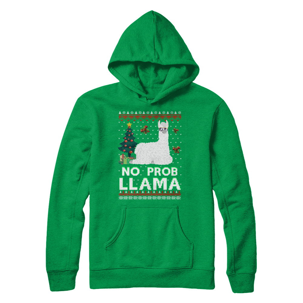 No Prob Llama No Drama Christmas Alpaca Sweater T-Shirt & Sweatshirt | Teecentury.com