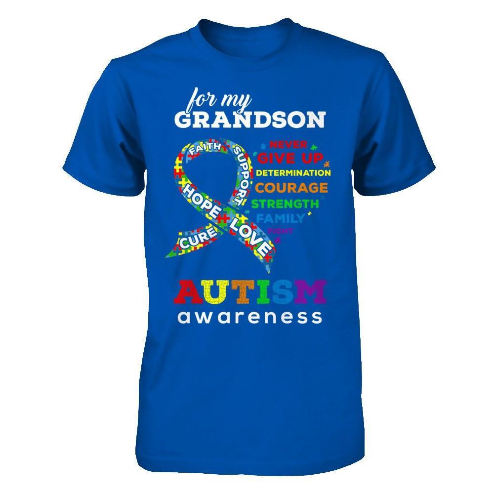 Autism Awareness For My Grandson Love Hope Faith Cure Support T-Shirt & Hoodie | Teecentury.com