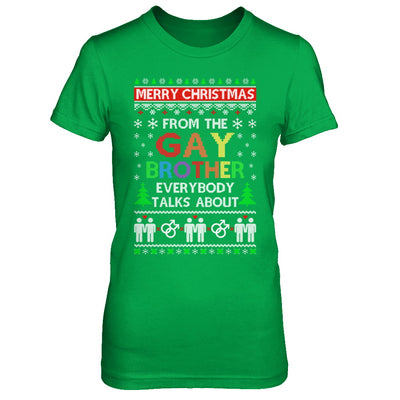 LGBT Merry Christmas From Gay Brother Ugly Christmas Sweater T-Shirt & Sweatshirt | Teecentury.com