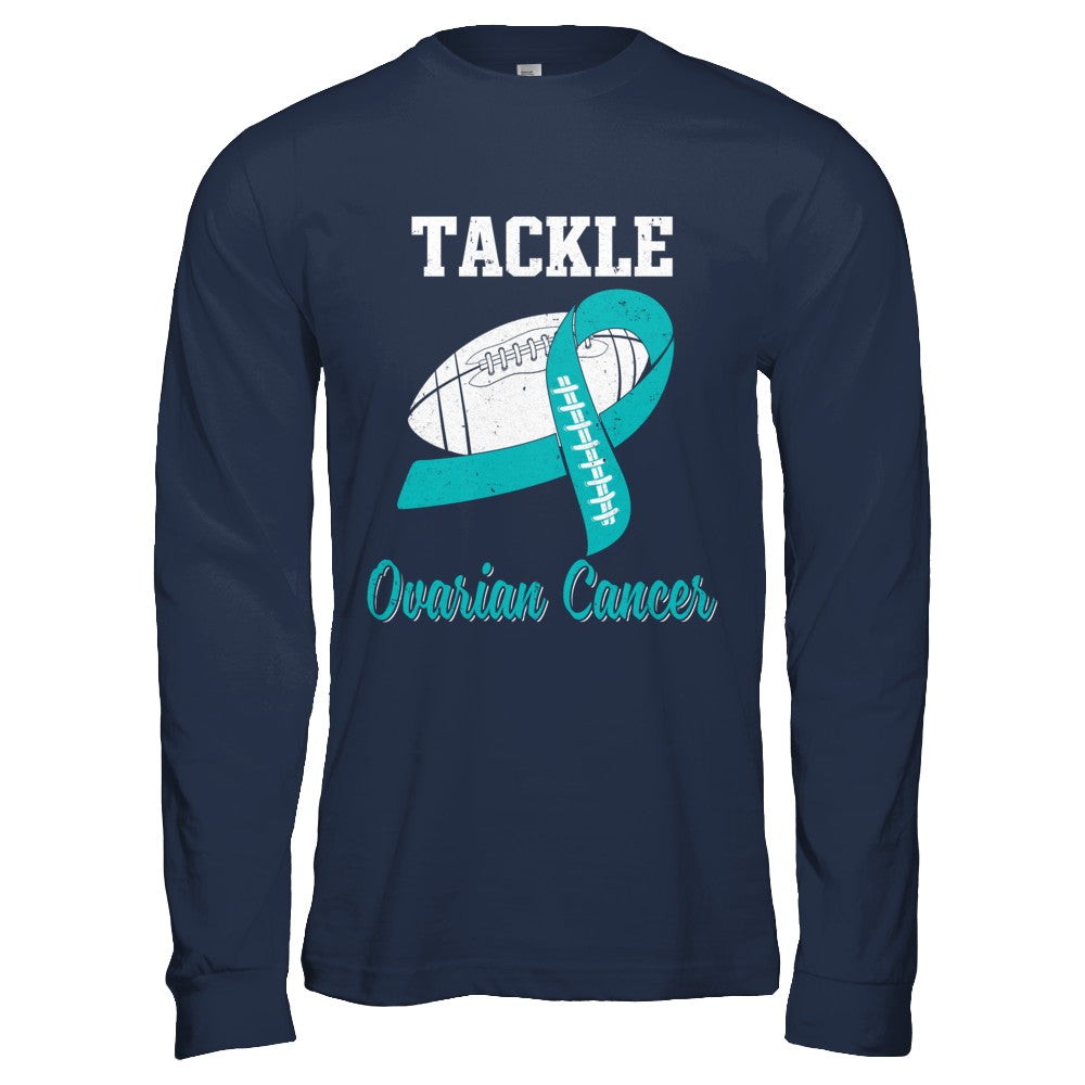 Football Survivor Tackle Teal Ovarian Cancer Awareness T-Shirt & Hoodie | Teecentury.com