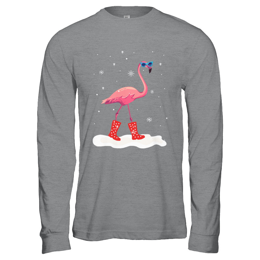 Flamingo With Rubber Boots Snow T-Shirt & Hoodie | Teecentury.com