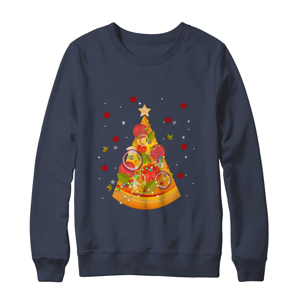 Funny Pizza Ugly Christmas Tree Gifts T-Shirt & Sweatshirt | Teecentury.com