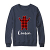 Red Cousin Bear Buffalo Plaid Family Christmas Pajamas T-Shirt & Sweatshirt | Teecentury.com