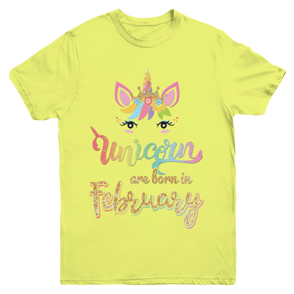Cute Unicorns Are Born In February Birthday Gift Youth Youth Shirt | Teecentury.com