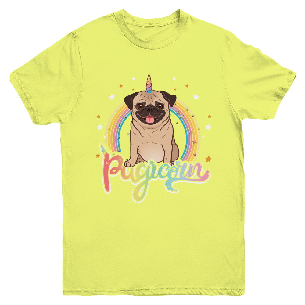Rainbow Pugicorn Pug Unicorn For Kids Youth Youth Shirt | Teecentury.com