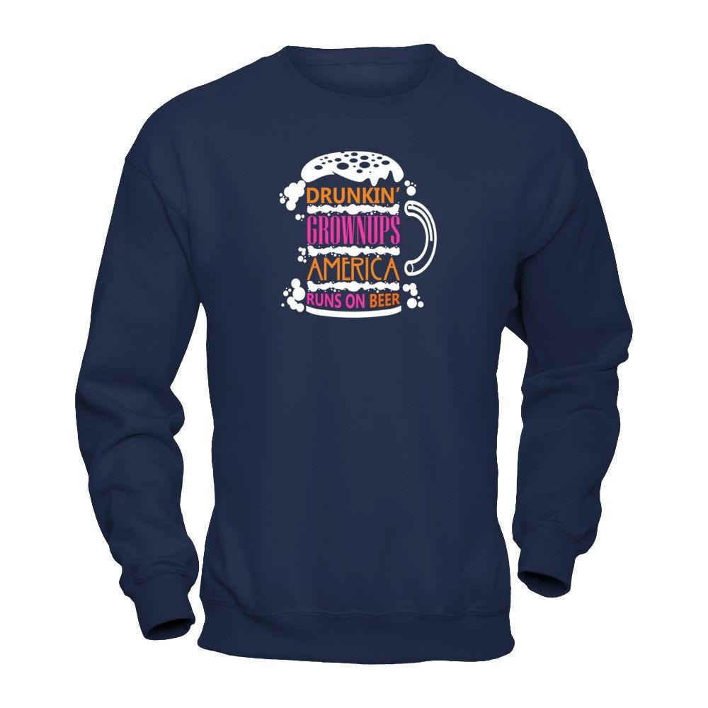 Drunkin' Grownups America Runs On Beer T-Shirt & Hoodie | Teecentury.com