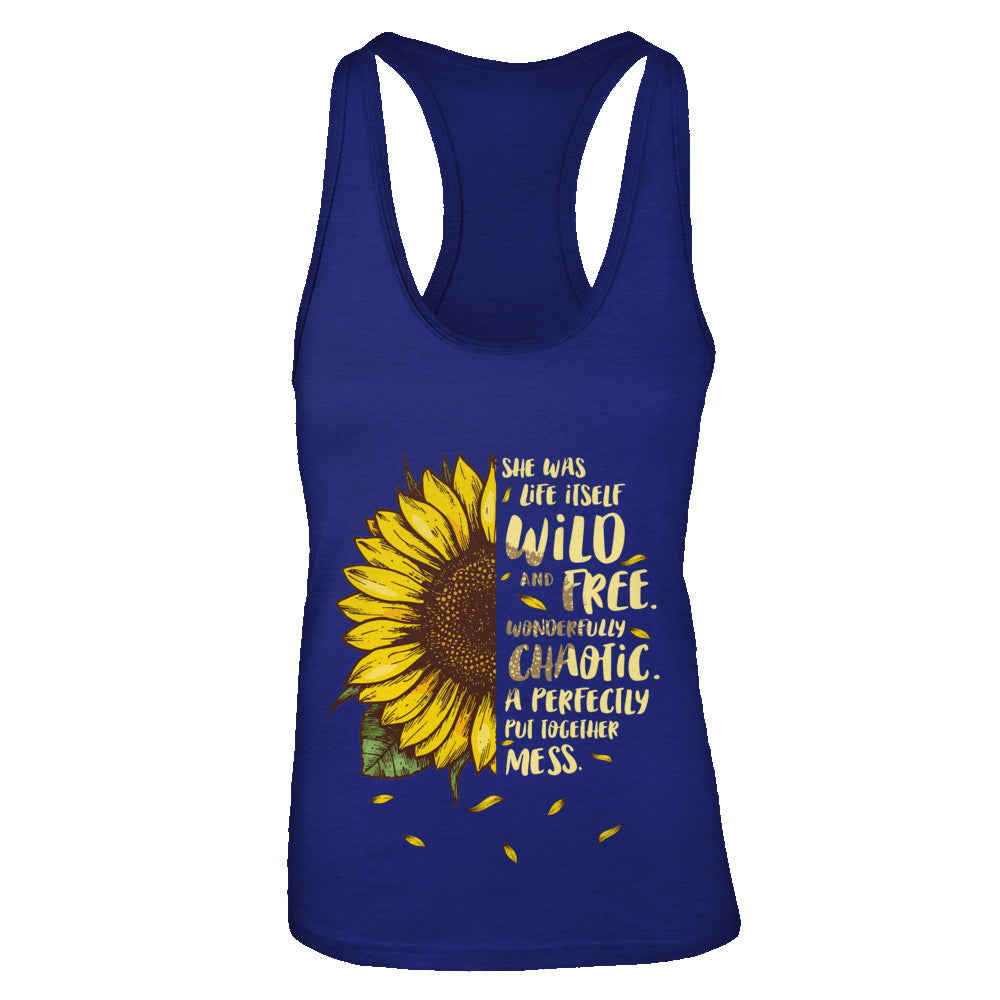 She Was Life Itself Wild And Free Vintage Sunflower T-Shirt & Tank Top | Teecentury.com