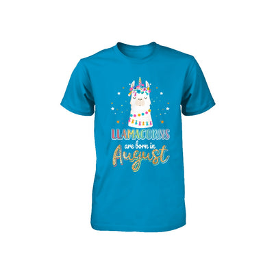 Llama Unicorn Llamacorns Born In August Birthday Gift Youth Youth Shirt | Teecentury.com