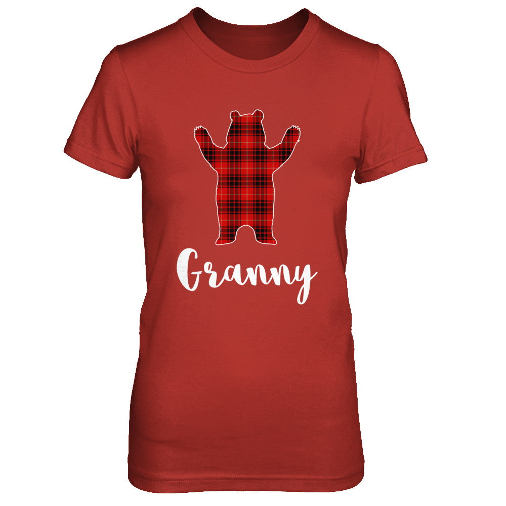 Red Granny Bear Buffalo Plaid Family Christmas Pajamas T-Shirt & Sweatshirt | Teecentury.com