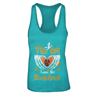 This Girl Love Her Dog Dachshund Halloween T-Shirt & Tank Top | Teecentury.com