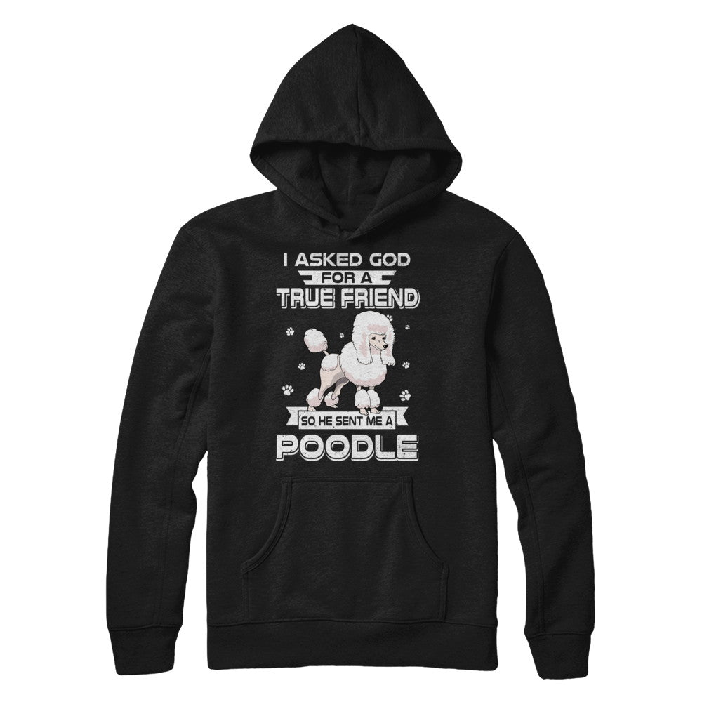 I Asked God For A True Friend So Sent Me Poodle Dog T-Shirt & Hoodie | Teecentury.com
