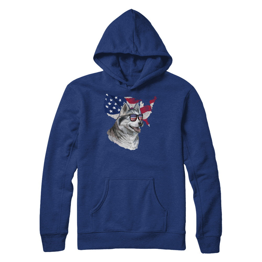 Funny Patriot Husky Dog 4Th Of July American Flag T-Shirt & Hoodie | Teecentury.com