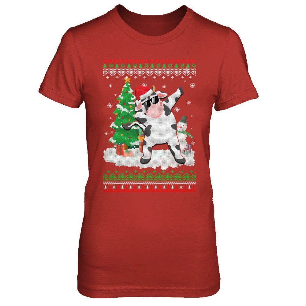 Santa Hat Cow Dabbing Christmas Ugly Sweater T-Shirt & Sweatshirt | Teecentury.com