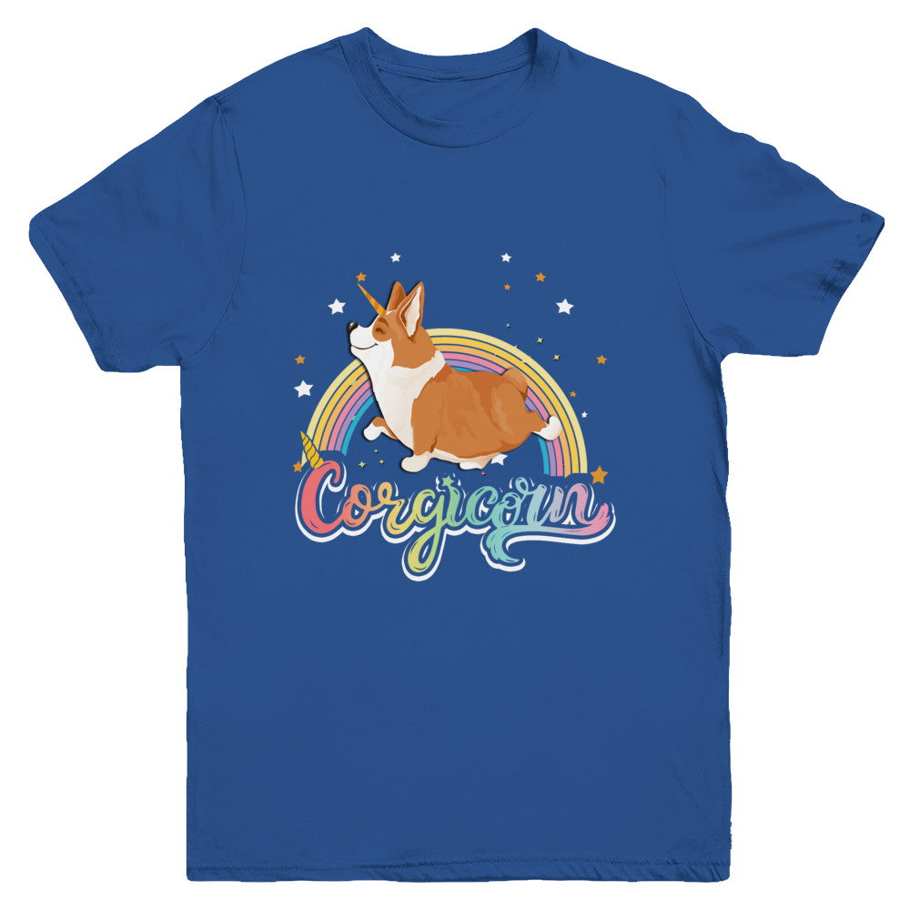 Corgicorn Corgi Unicorn Kids Space Galaxy Rainbow Youth Youth Shirt | Teecentury.com