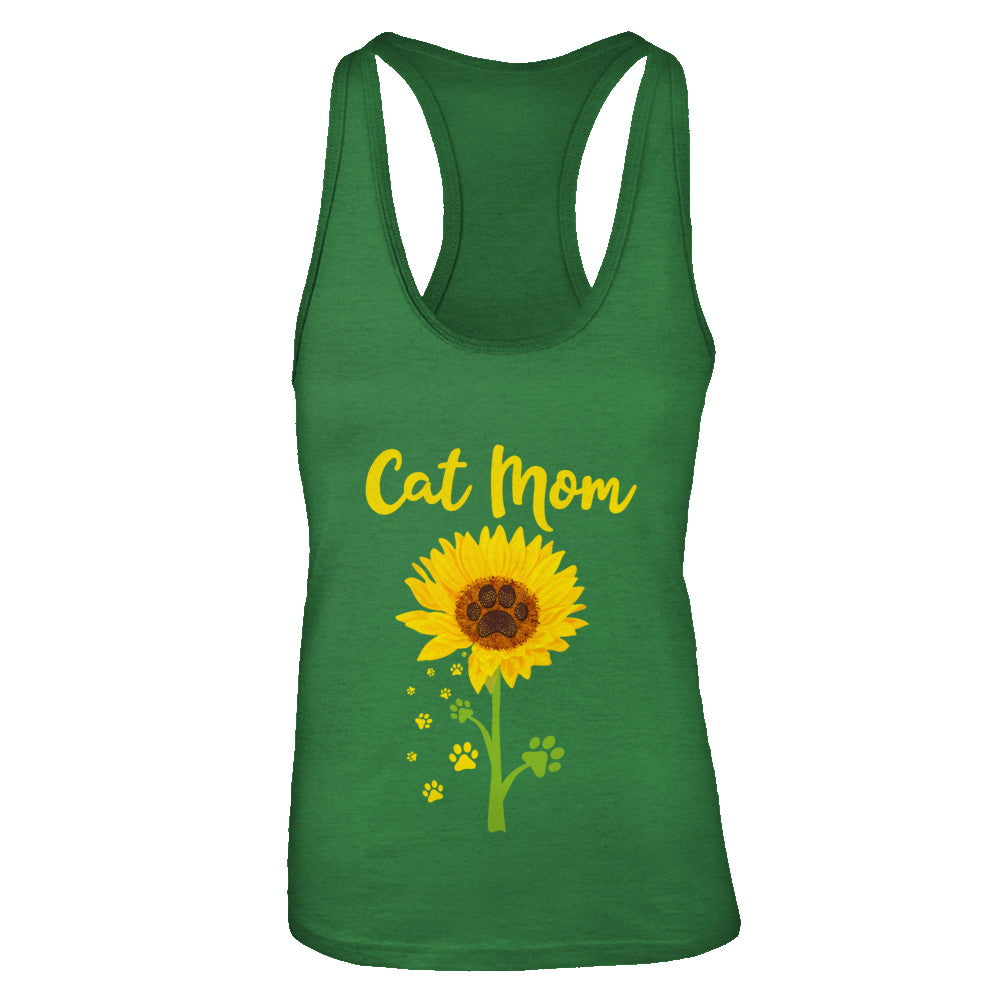 Funny Sunflower Cat Mom Paw Lover Mothers Day T-Shirt & Tank Top | Teecentury.com