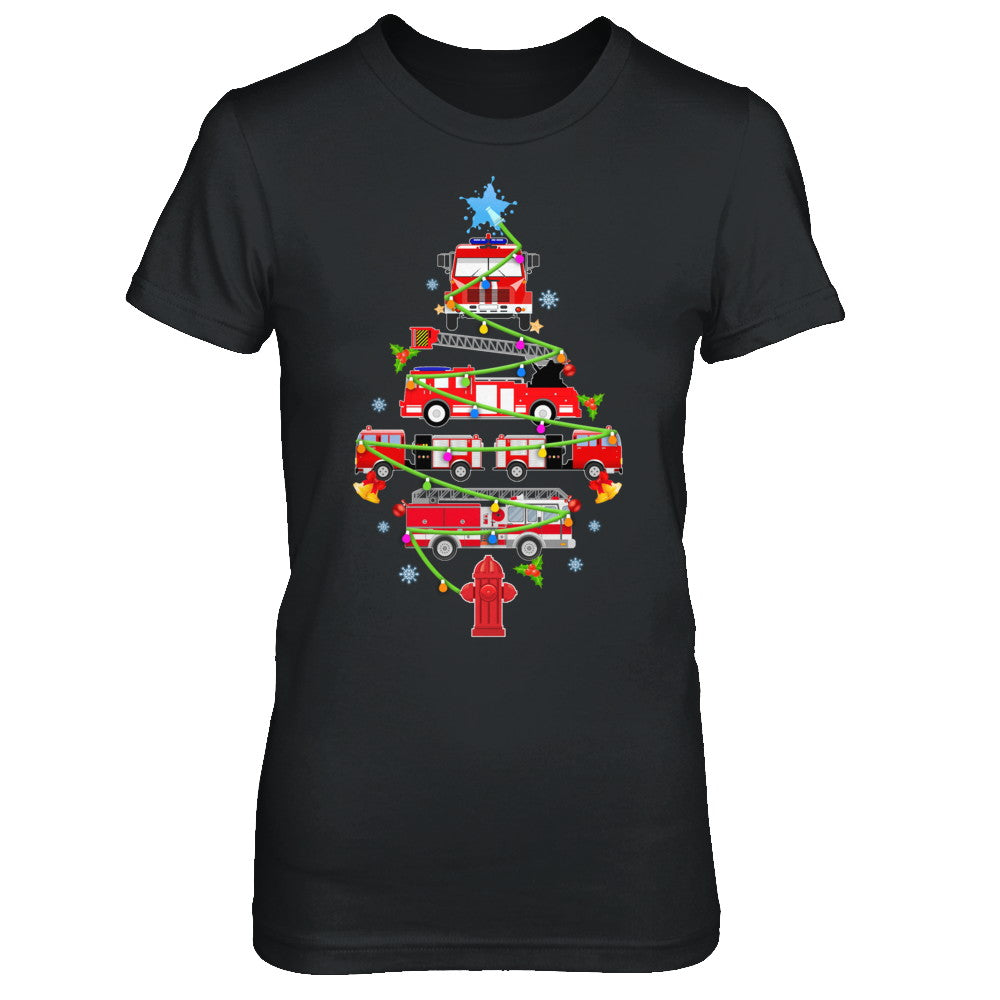 Firefighter Truck Christmas Tree Ornament Decor Gift T-Shirt & Sweatshirt | Teecentury.com
