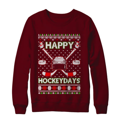 Happy Hockeydays Hockey Ugly Christmas Sweater T-Shirt & Sweatshirt | Teecentury.com