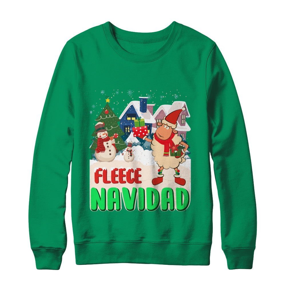 Fleece Navidad Sheep Lamb Christmas Gifts Spanish T-Shirt & Sweatshirt | Teecentury.com