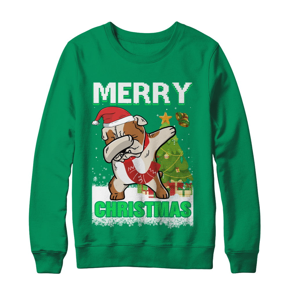 Cute Bulldog Claus Merry Christmas Ugly Sweater T-Shirt & Sweatshirt | Teecentury.com
