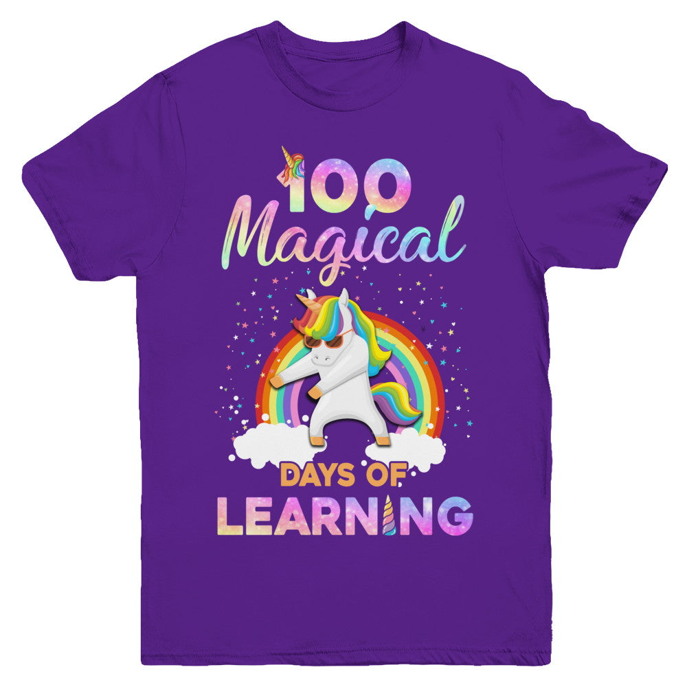 100 Magical Days of Learning Flossing Unicorn Youth Youth Shirt | Teecentury.com
