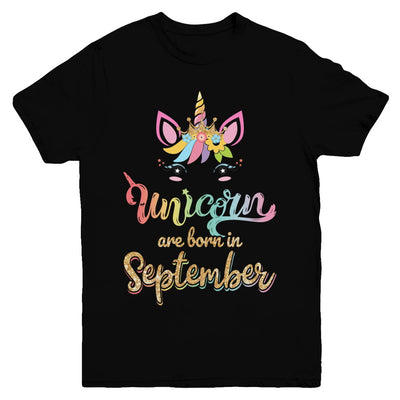 Cute Unicorns Are Born In September Birthday Gift Youth Youth Shirt | Teecentury.com