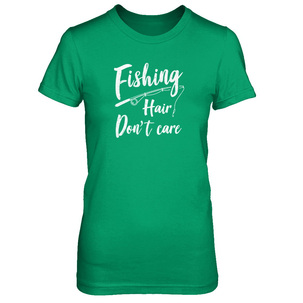 Fishing Hair Don't Care T-Shirt & Tank Top | Teecentury.com