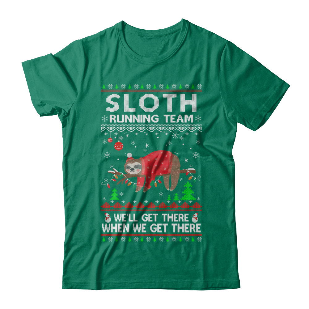 Funny Sloth Running Team Ugly Christmas Sweater Gift T-Shirt & Sweatshirt | Teecentury.com