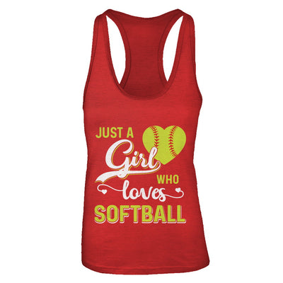 Just A Girl Who Loves Softball T-Shirt & Tank Top | Teecentury.com