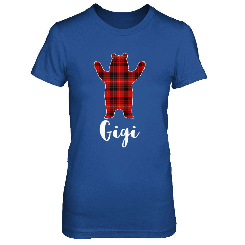 Red Gigi Bear Buffalo Plaid Family Christmas Pajamas T-Shirt & Sweatshirt | Teecentury.com