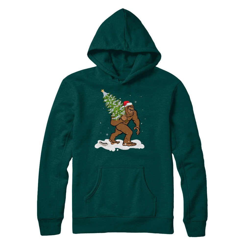 Bigfoot Christmas Tree Boys Men Sasquatch Santa Gift T-Shirt & Sweatshirt | Teecentury.com