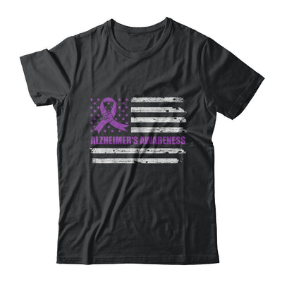 Purple Ribbon Alzheimer's Awareness US Flag T-Shirt & Hoodie | Teecentury.com