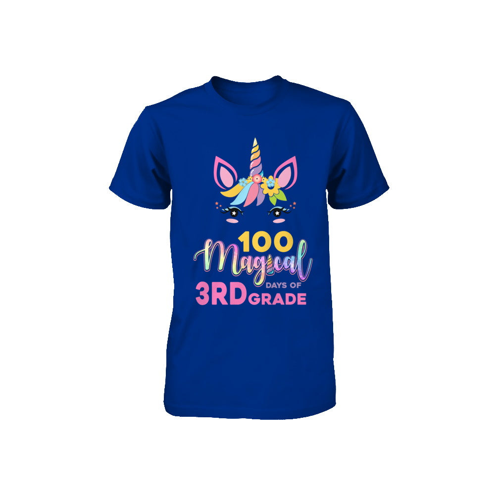 100 Magical Days Of 3Rd Grade School Unicorn Girl Gift Youth Youth Shirt | Teecentury.com