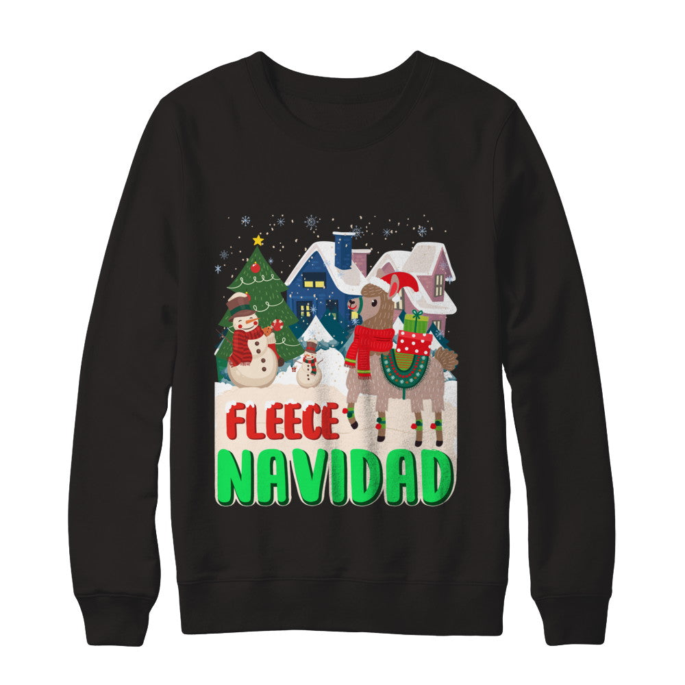 Fleece Navidad Llama Christmas Gifts Spanish T-Shirt & Sweatshirt | Teecentury.com
