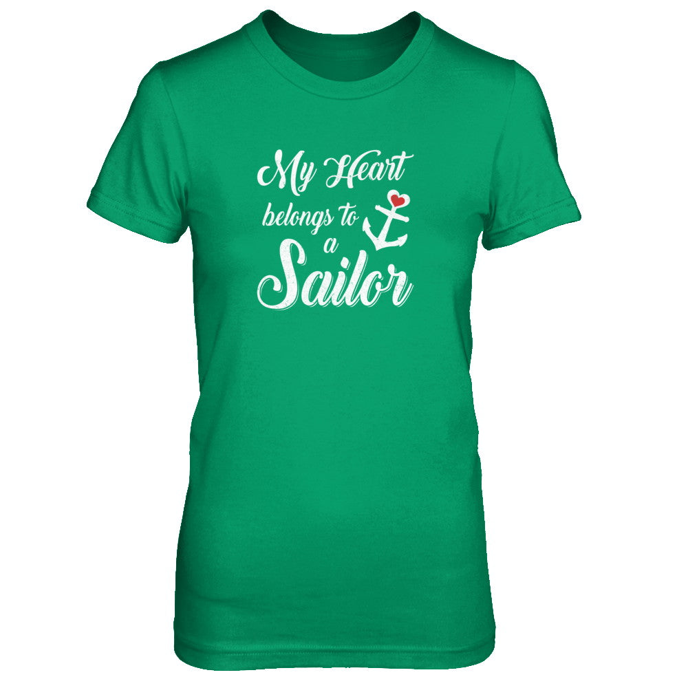 My Heart Belongs To A Sailor Wife Gift T-Shirt & Tank Top | Teecentury.com