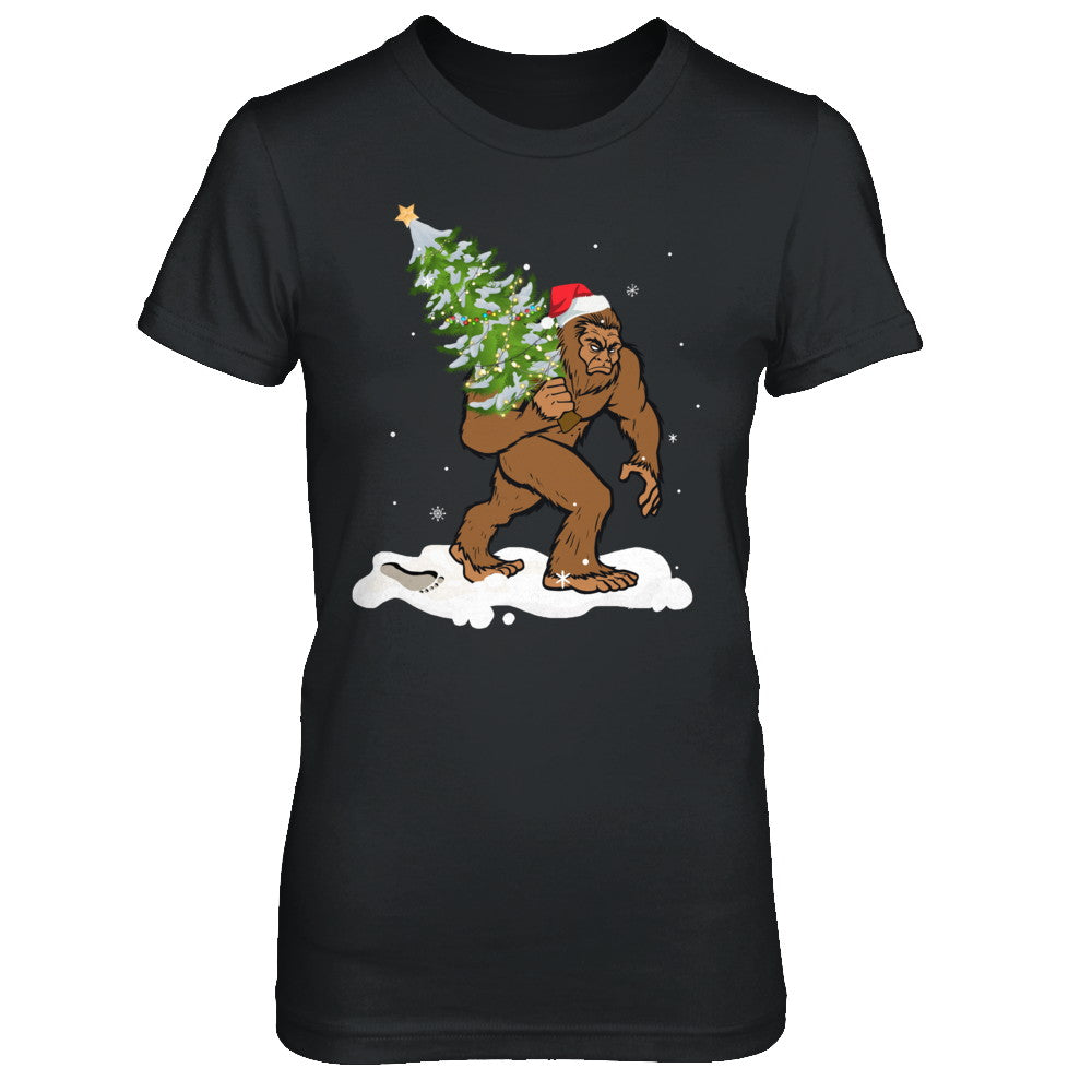 Bigfoot Christmas Tree Boys Men Sasquatch Santa Gift T-Shirt & Sweatshirt | Teecentury.com