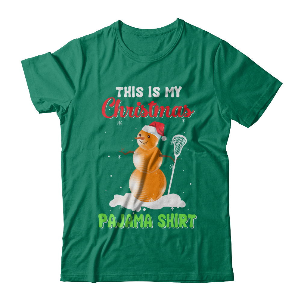 This Is My Christmas Pajama Xmas Snowman Lacrosse T-Shirt & Sweatshirt | Teecentury.com