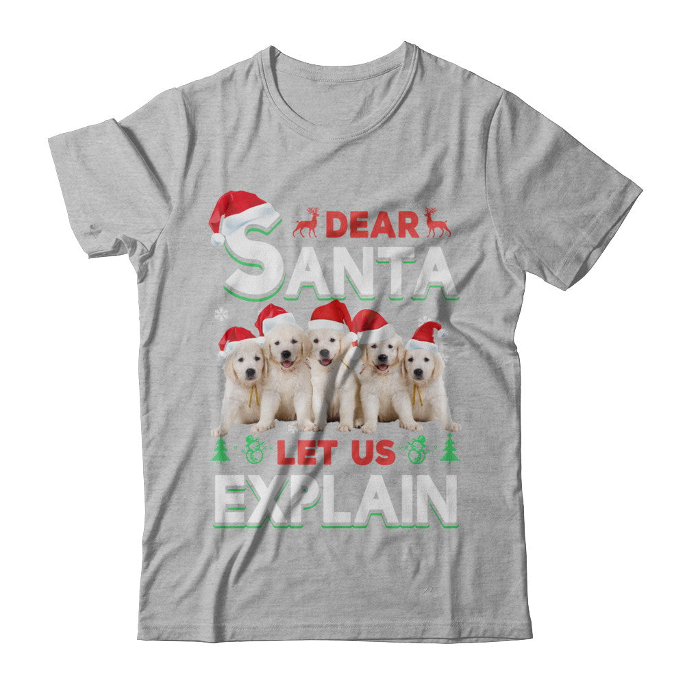 Dear Santa Funny Golden Retriever Puppies Christmas Gift T-Shirt & Hoodie | Teecentury.com