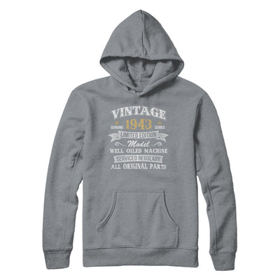 Vintage 79th Birthday Funny 1943 All Original Parts T-Shirt & Hoodie | Teecentury.com