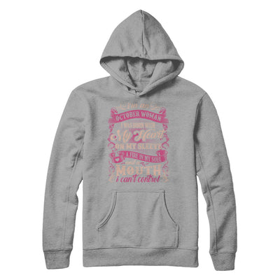 I Am An October Woman I Was Born With My Heart On My Sleeve T-Shirt & Sweatshirt | Teecentury.com