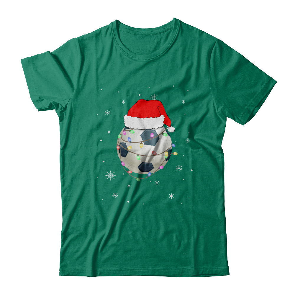 Santa Hat Soccer Christmas Gifts T-Shirt & Sweatshirt | Teecentury.com