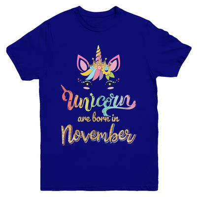 Cute Unicorns Are Born In November Birthday Gift Youth Youth Shirt | Teecentury.com