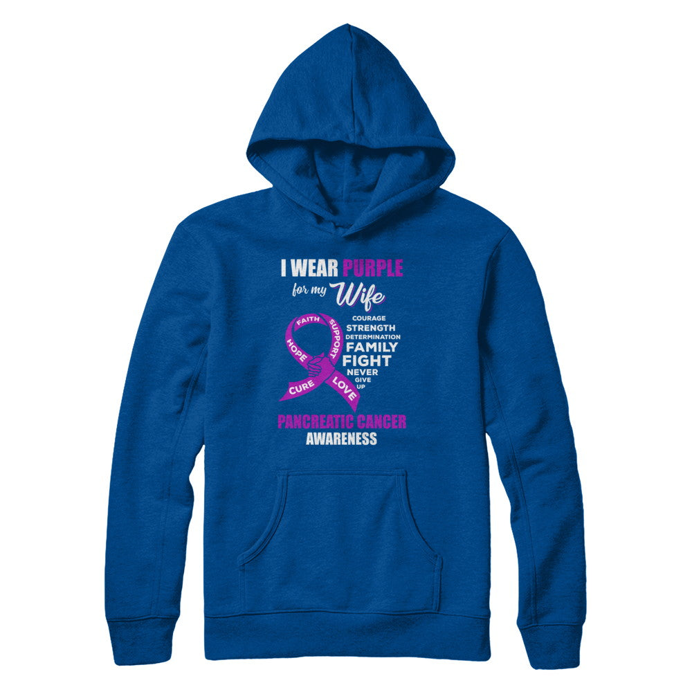 Pancreatic Cancer I Wear Purple For My Wife Husband T-Shirt & Hoodie | Teecentury.com